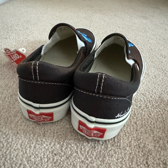 Hand painted butterfly black slip on vans - Picture 2 of 4